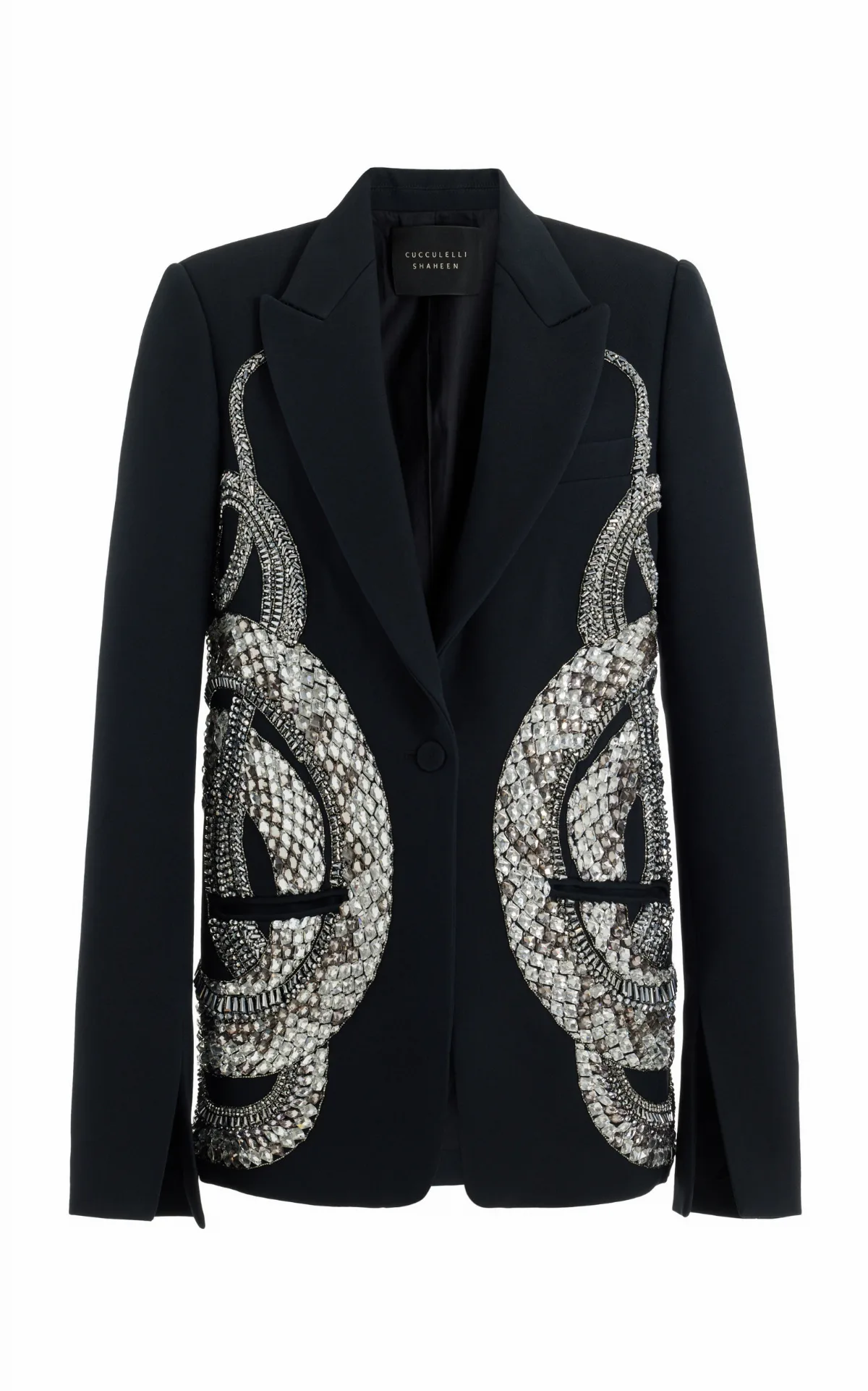 Battle Royale Crystal-Embellished Silk-Wool Blazer Jacket