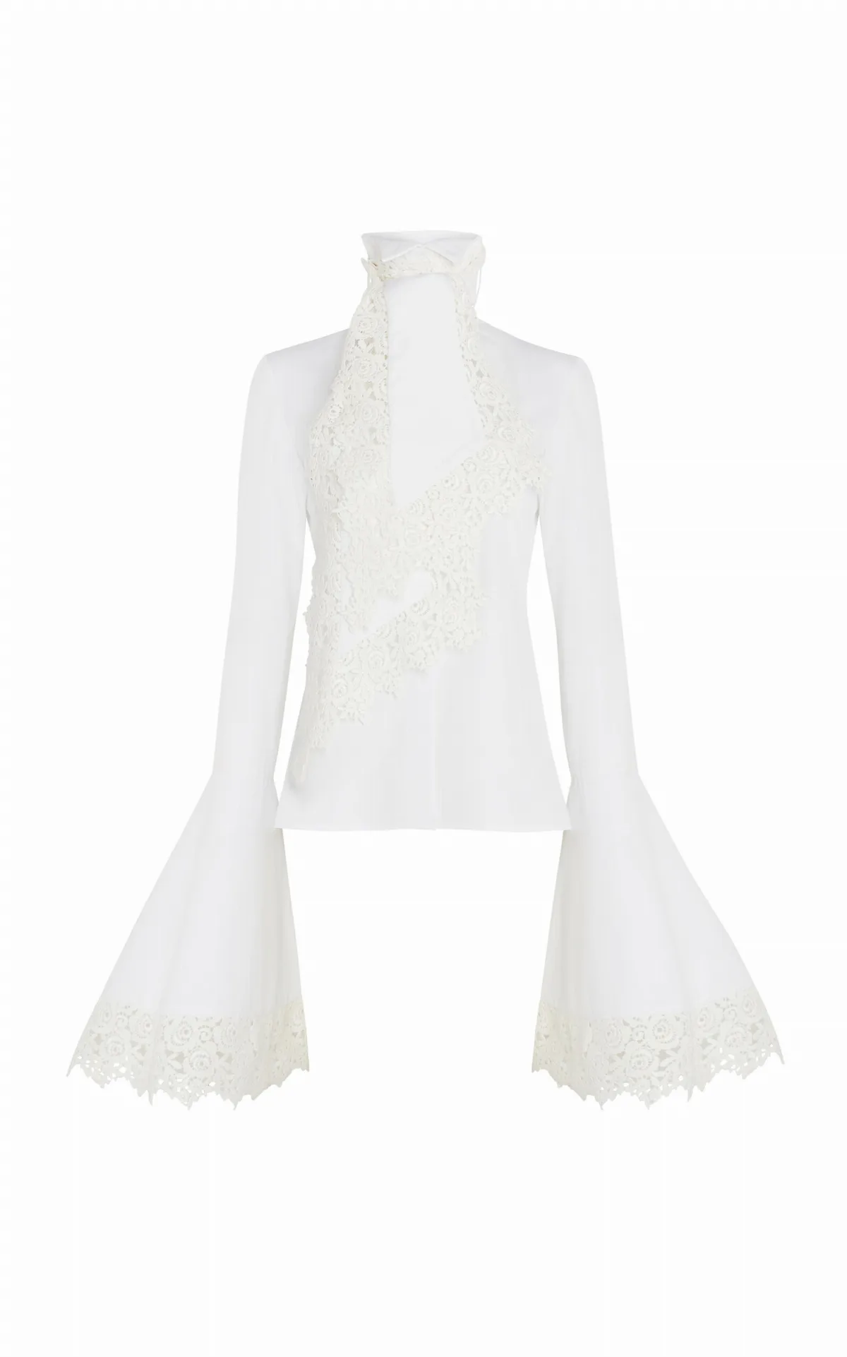 Cotton Victorian Lace Jabot Blouse by A.W.A.K.E. MODE