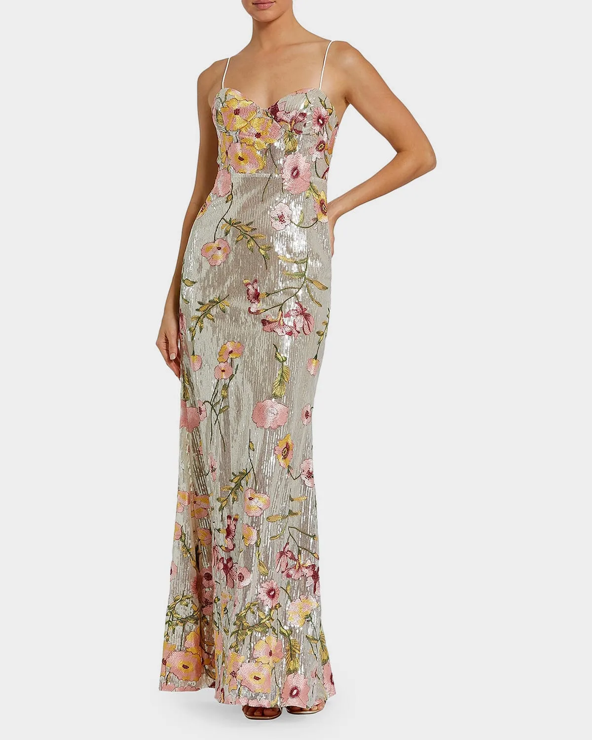 Bustier Floral Appliqué Gown