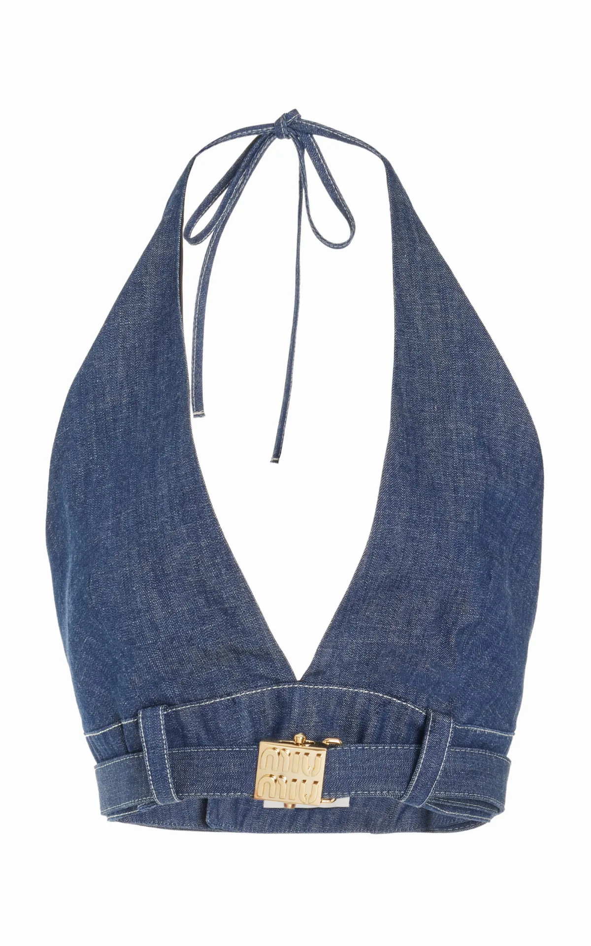 Raw Denim Bra Top by Miu Miu