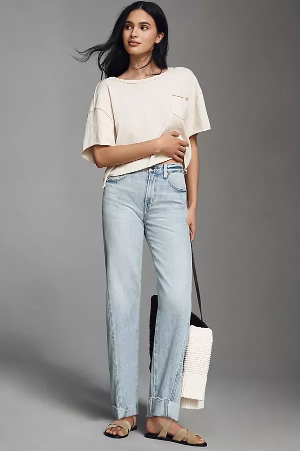 Kacey Mid-Rise Cuffed Boyfriend Jeans