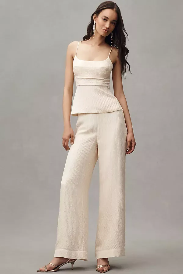Serra Silk Blend High-Rise Wide-Leg Pants