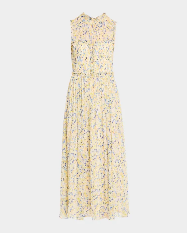 Kasia Floral Silk Chiffon Midi Dress