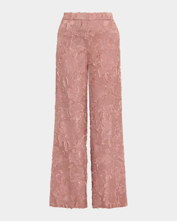 Alma Wide-Leg Fringe Jacquard Pants by Kobi Halperin