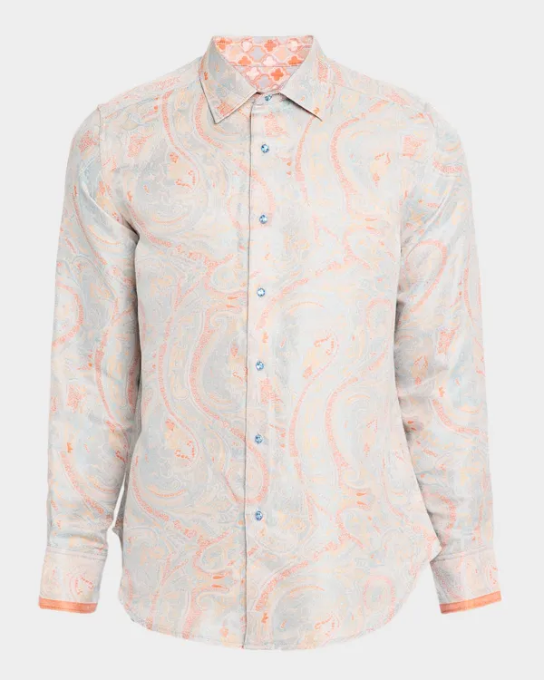 Silk Jacquard Paisley Sport Shirt