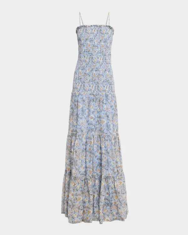 Clem Floral Cotton-Silk Chiffon Maxi Dress