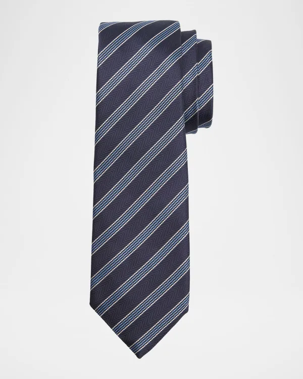 Herringbone Stripe Silk Tie