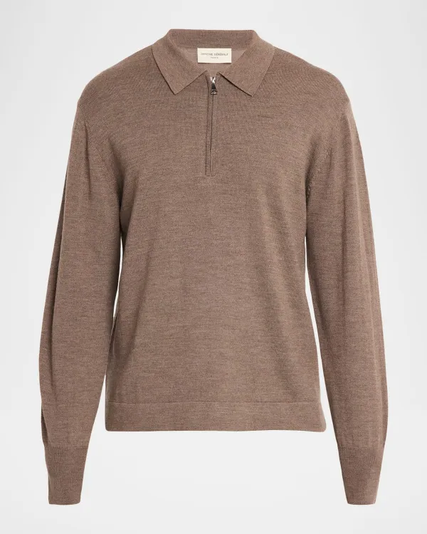Bene Merino Wool Quarter-Zip Polo Sweater