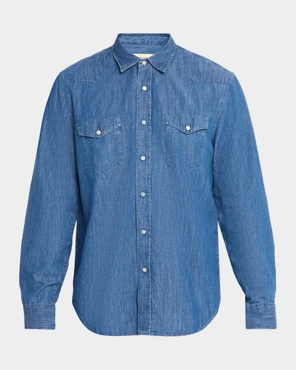Maverick Snap-Front Chambray Western Shirt