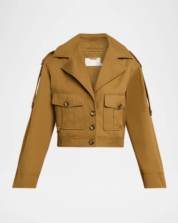 Luna Drill Cropped Cargo Jacket
