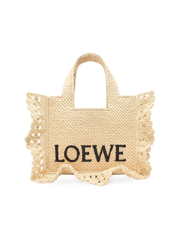 LOEWE x Paula's Ibiza Font Raffia Tote Bag