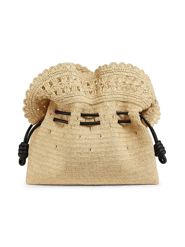 LOEWE x Paula's Ibiza Flamenco Raffia Clutch