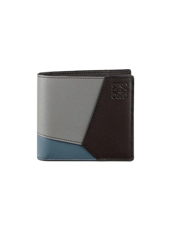 Puzzle Edge Colorblocked Leather Bifold Wallet