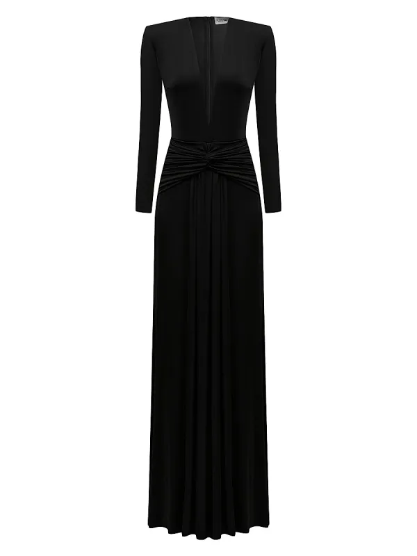 Azure Plunging Bodycon Gown