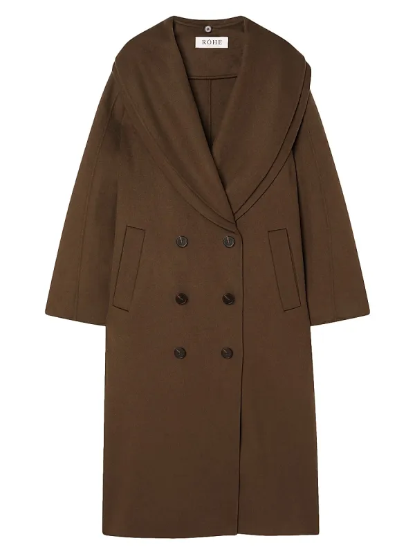 Double-Faced Wool Scarf Coat