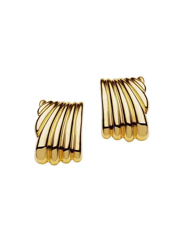 Zagora Sunnie Fluted 24K-Gold-Plated Drop Earrings