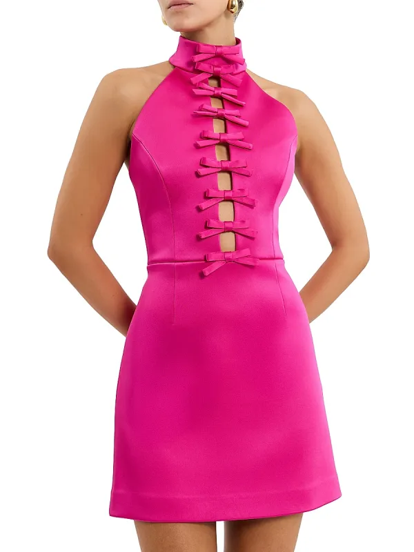 Saskia Bow Halterneck Minidress by Rebecca Vallance