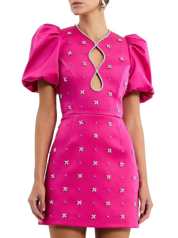 Saskia Embellished Balloon-Sleeve Minidress by Rebecca Vallance