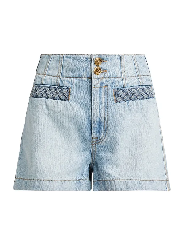 Lucky Washed Denim Shorts by Zimmermann