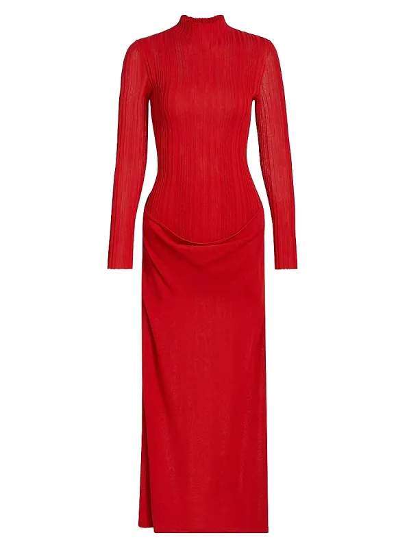 Yasmine Rib-Knit Maxi Dress