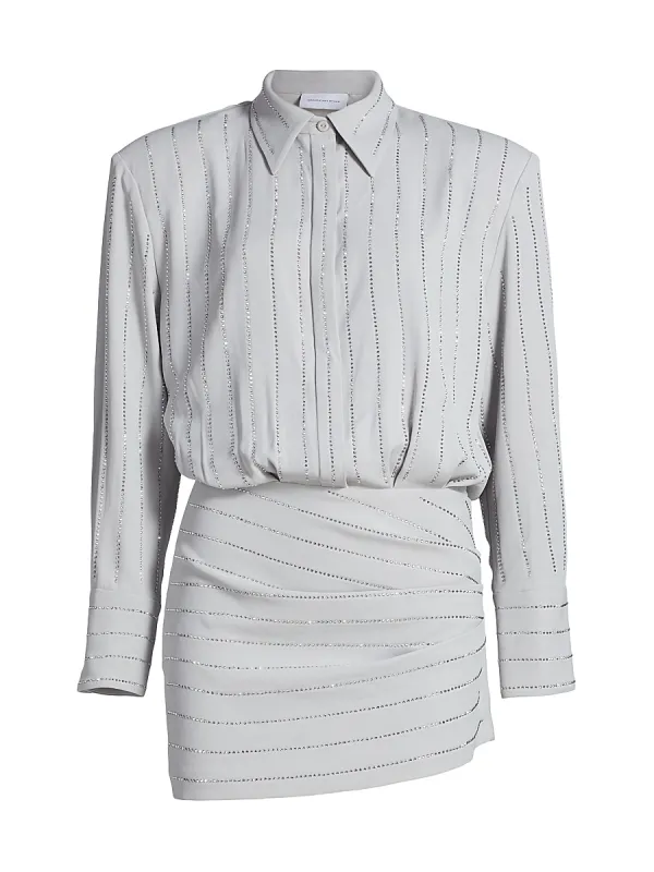 Fraya Diamante Striped Shirtdress