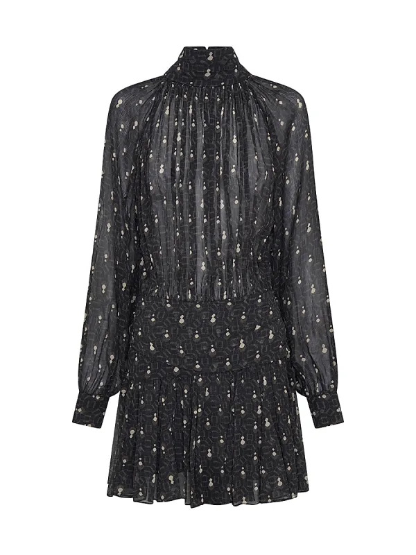 Cecile Printed Pleated Minidress
