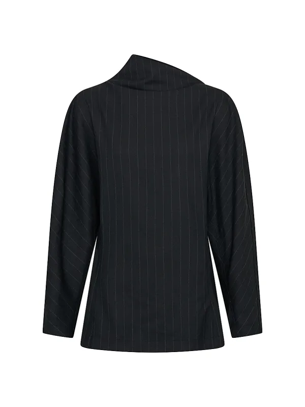 Bettina Draped Pinstriped Top