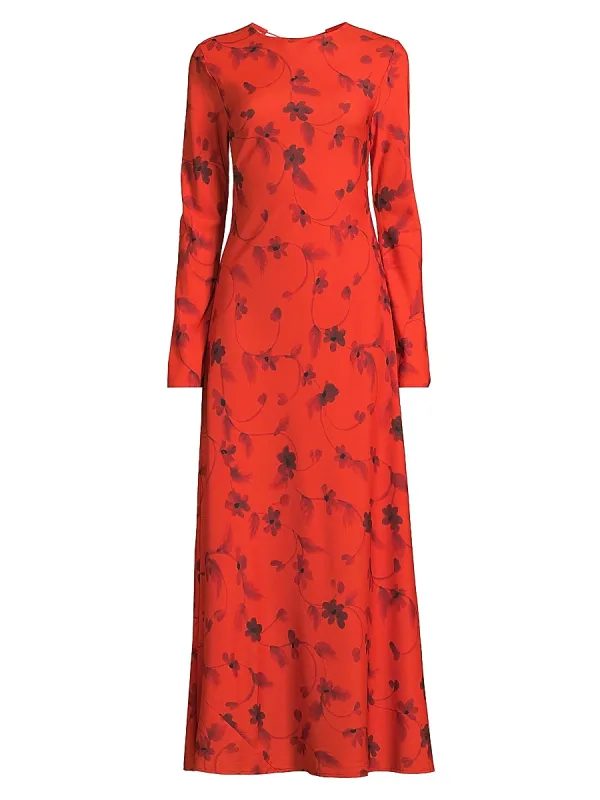 Mesa Floral Open-Back Maxi Dress