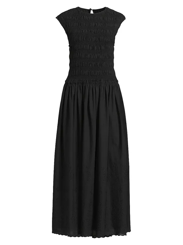 Flavia Shirred A-Line Maxi Dress