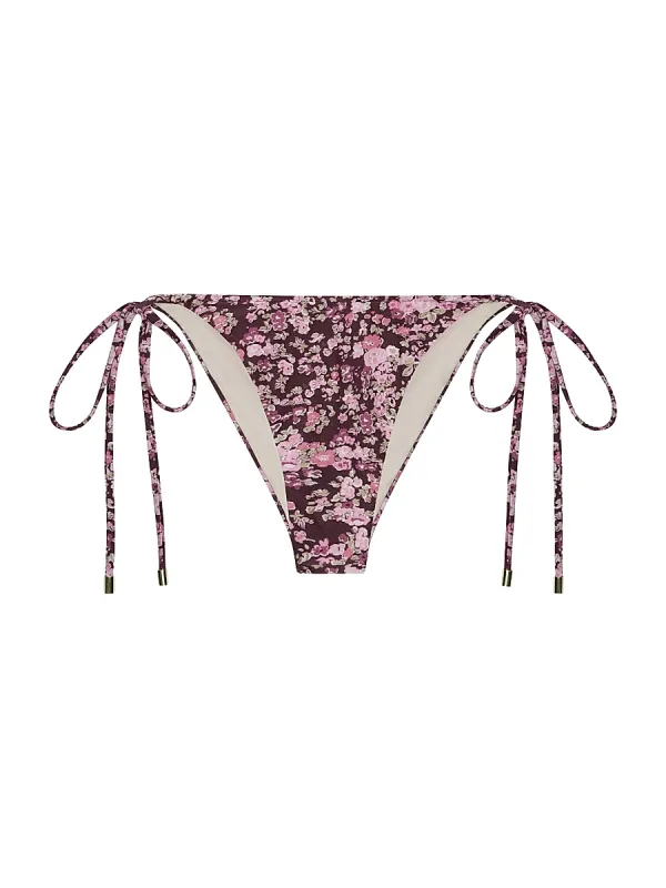 Tapestry Ruched Channel String Bikini Bottom