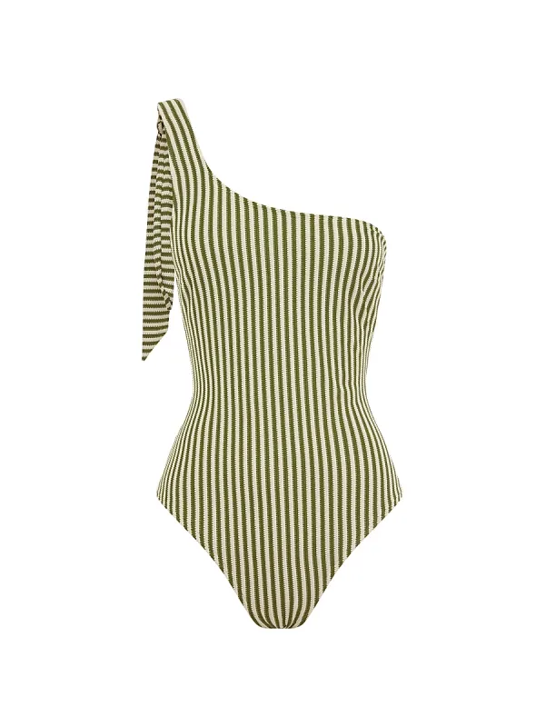 Tapestry One-Shoulder One-Piece Swimsuit by Peony