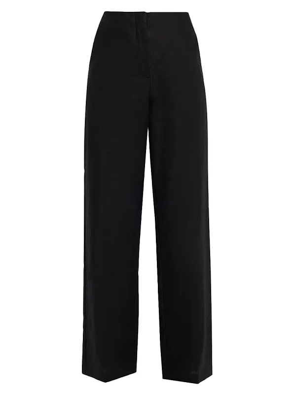 Sanne Cotton High-Rise Wide-Leg Pants
