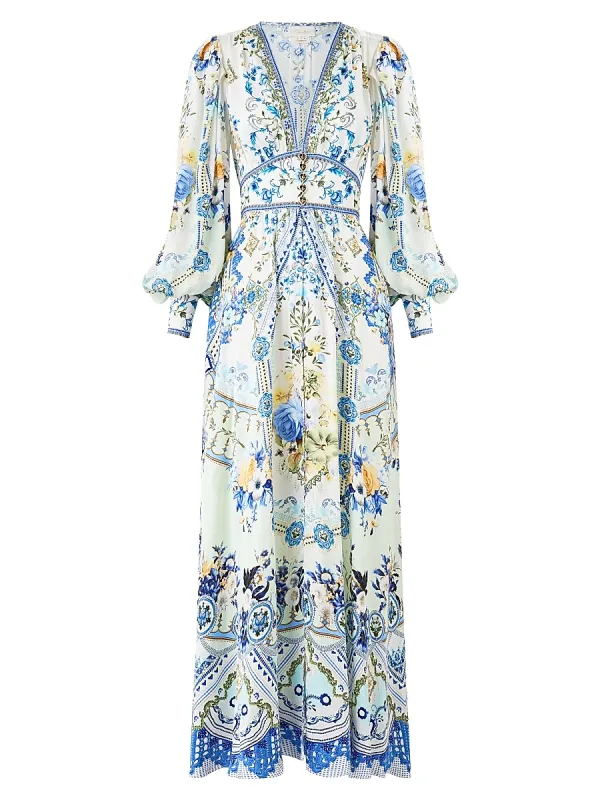 Floral Silk Maxi Dress