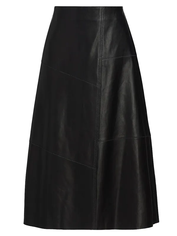 Vayenne Leather Midi-Skirt