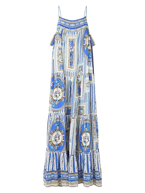Ottoman Tiered Silk Maxi Dress