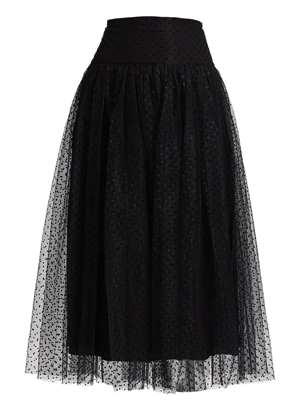 Tulle Dot Midi-Skirt