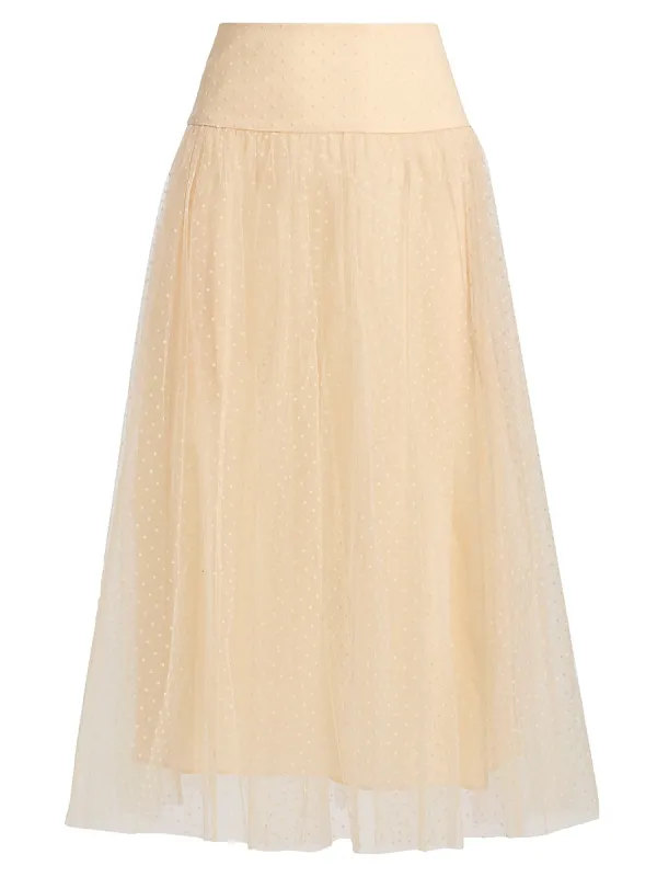 Tulle Dot Midi-Skirt
