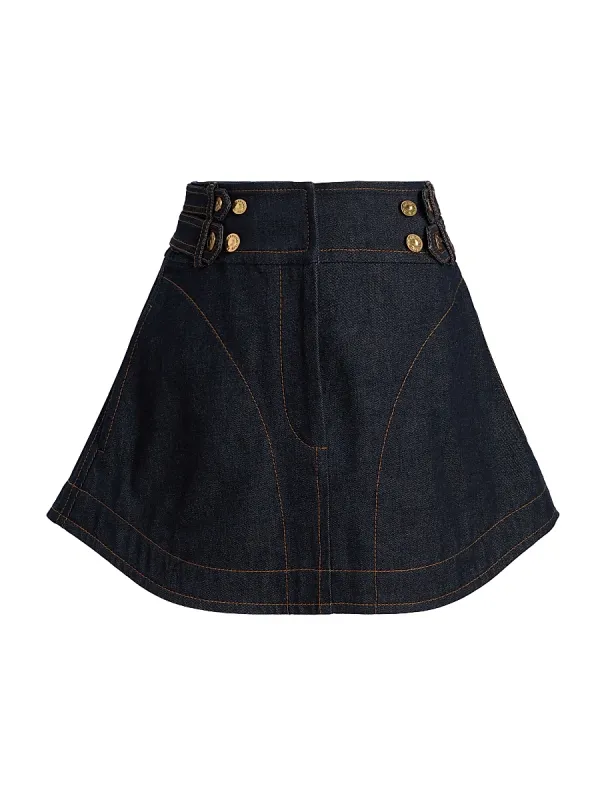 Denim Cargo Miniskirt