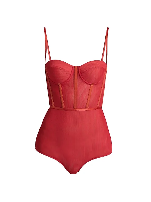 Rebellion Semi-Sheer Corset Bodysuit
