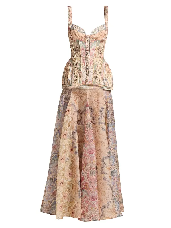 Rebellion Corded Linen-Silk Maxi Dress