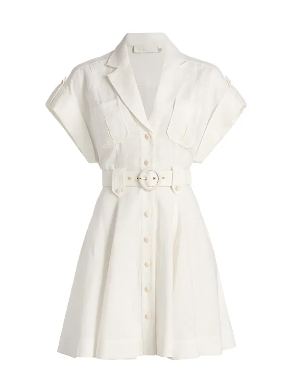 Awaken Linen Mini Shirtdress