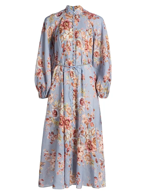 Awaken Billow Linen Midi-Dress