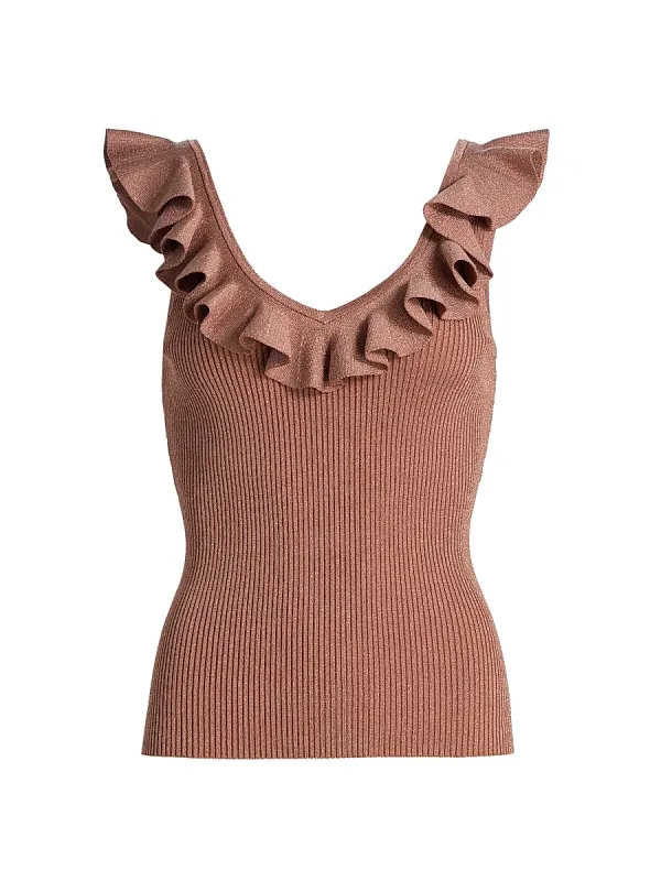 Wanderlust Metallic Frill Top