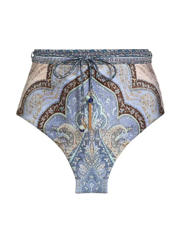 Wanderlust Printed Tie-Waist Bikini Bottom by Zimmermann