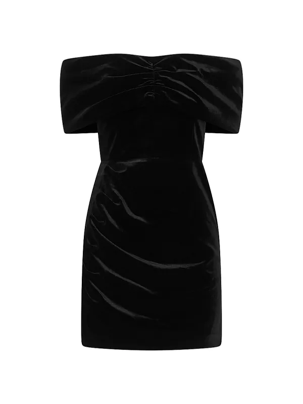 Maria Off-The-Shoulder Velvet Minidress