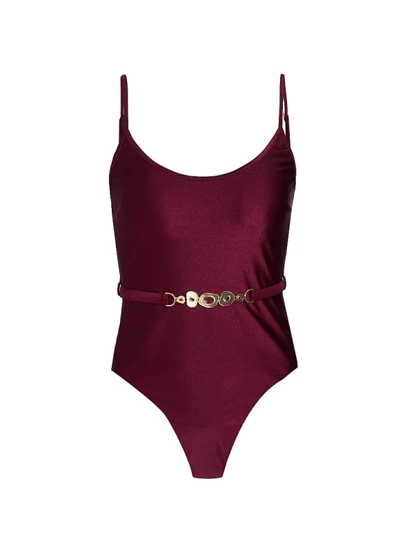 Awaken Belted One-Piece Swimsuit by Zimmermann