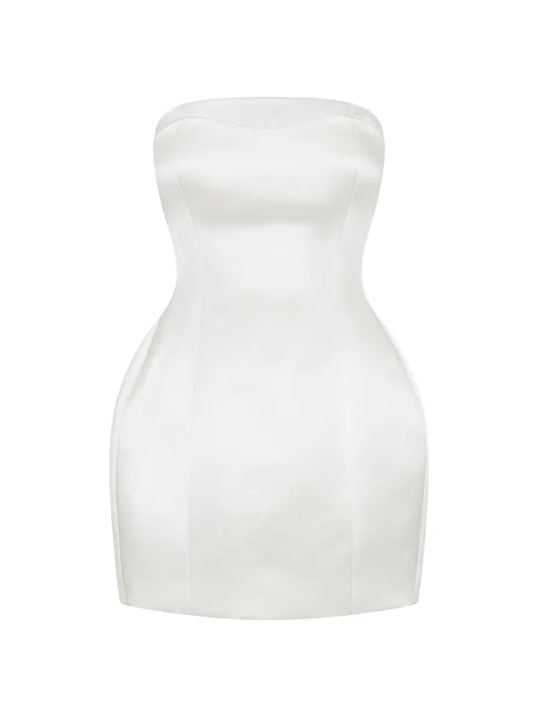 Kaline Strapless Bustier Satin Minidress