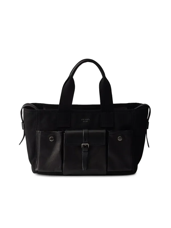 Route Large Canvas and Leather Tote Bag