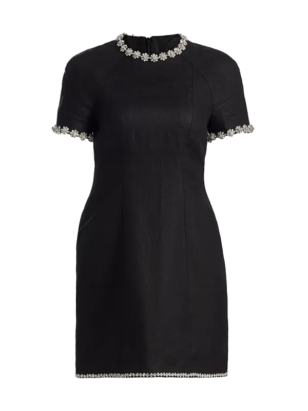 Story Embellished Linen Minidress by Zimmermann
