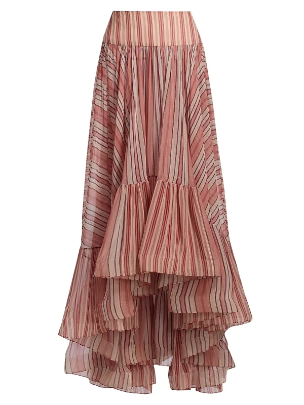 Story Striped High-Low Maxi Skirt